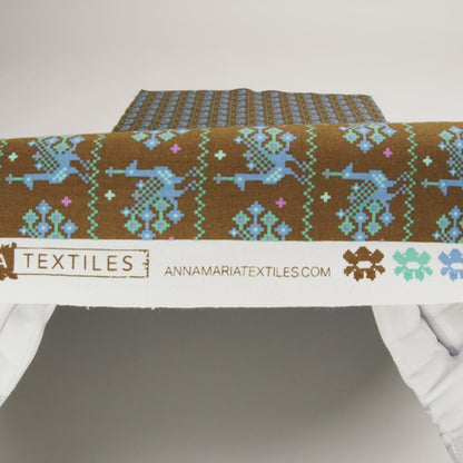 Printed Quilting Cotton by Anna Maria Textiles for Northcott - Bark Peacocks - Heiress Collection