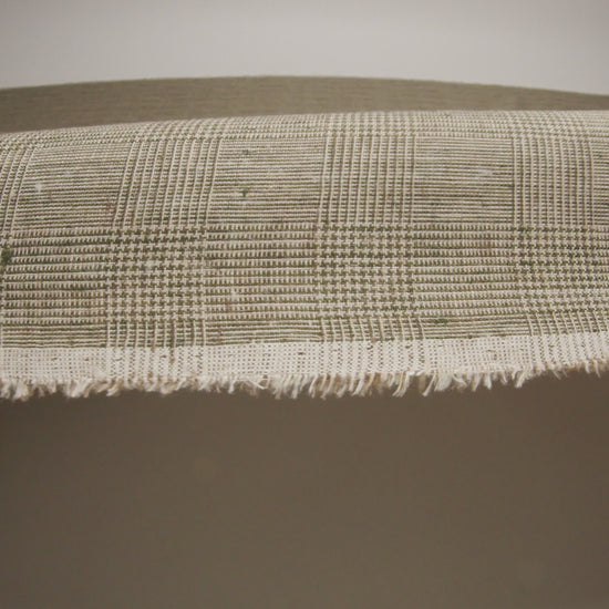 Medium Weight Linen Woven - Cream, Beige and Green Glen Check