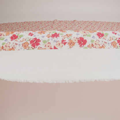 Cotton Voile - Cream and Peach Floral - Poppy Hypnosis Print - Mood Exclusive Secret Garden Collection