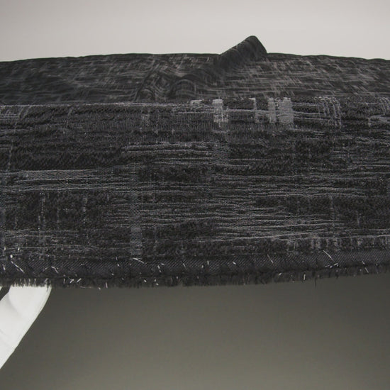 Metallic Black and Charcoal Crosshatching Luxury Brocade - Image 6 of 7