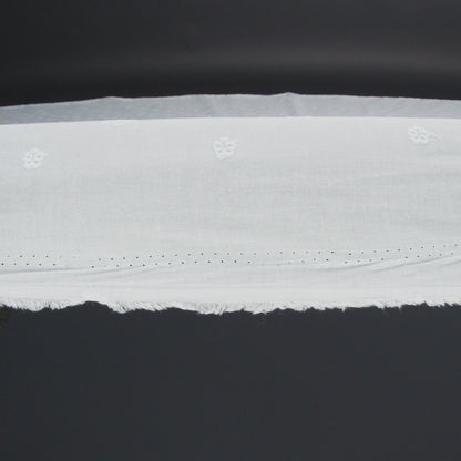 Embroidered Eyelet Cotton Voile - Pale Aqua Floating Flowers - Naomi Collection