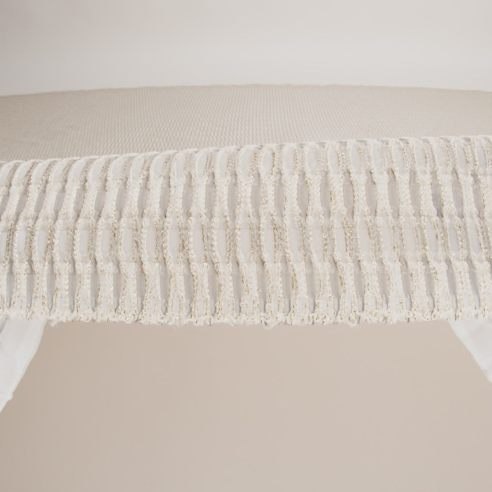 Metallic Gold and Beige Raised Lattice Sheer Organza Luxury Brocade - Image 6 of 6