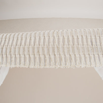 Metallic Gold and Beige Raised Lattice Sheer Organza Luxury Brocade