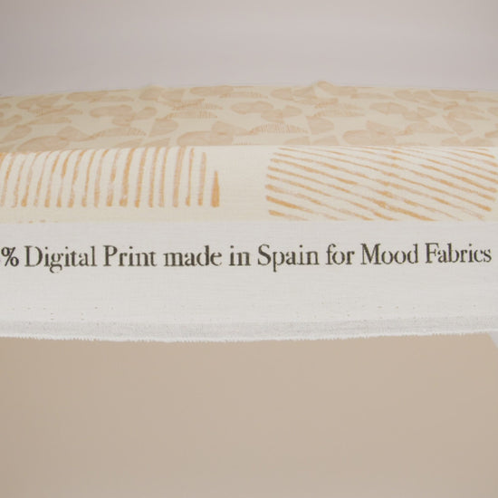 Linen and Rayon Woven - White and Orange Striped Circles - Island In The Sun Print - Mood Exclusive Palm Beach Collection - Image 6 of 7