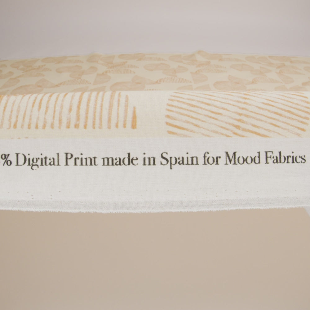 Linen and Rayon Woven - White and Orange Striped Circles - Island In The Sun Print - Mood Exclusive Palm Beach Collection - Image 6 of 7