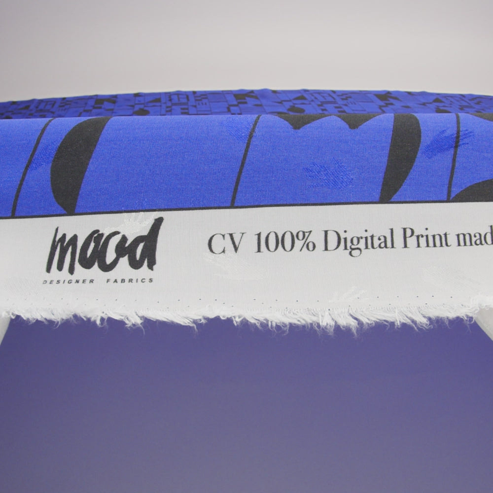 Hands Viscose Jacquard Print - Cobalt Blue Geometric Blocks - Mood Exclusive Shape Shifter - Image 6 of 6