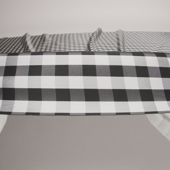 Black and Brilliant White White Gingham Acetate Twill Lining