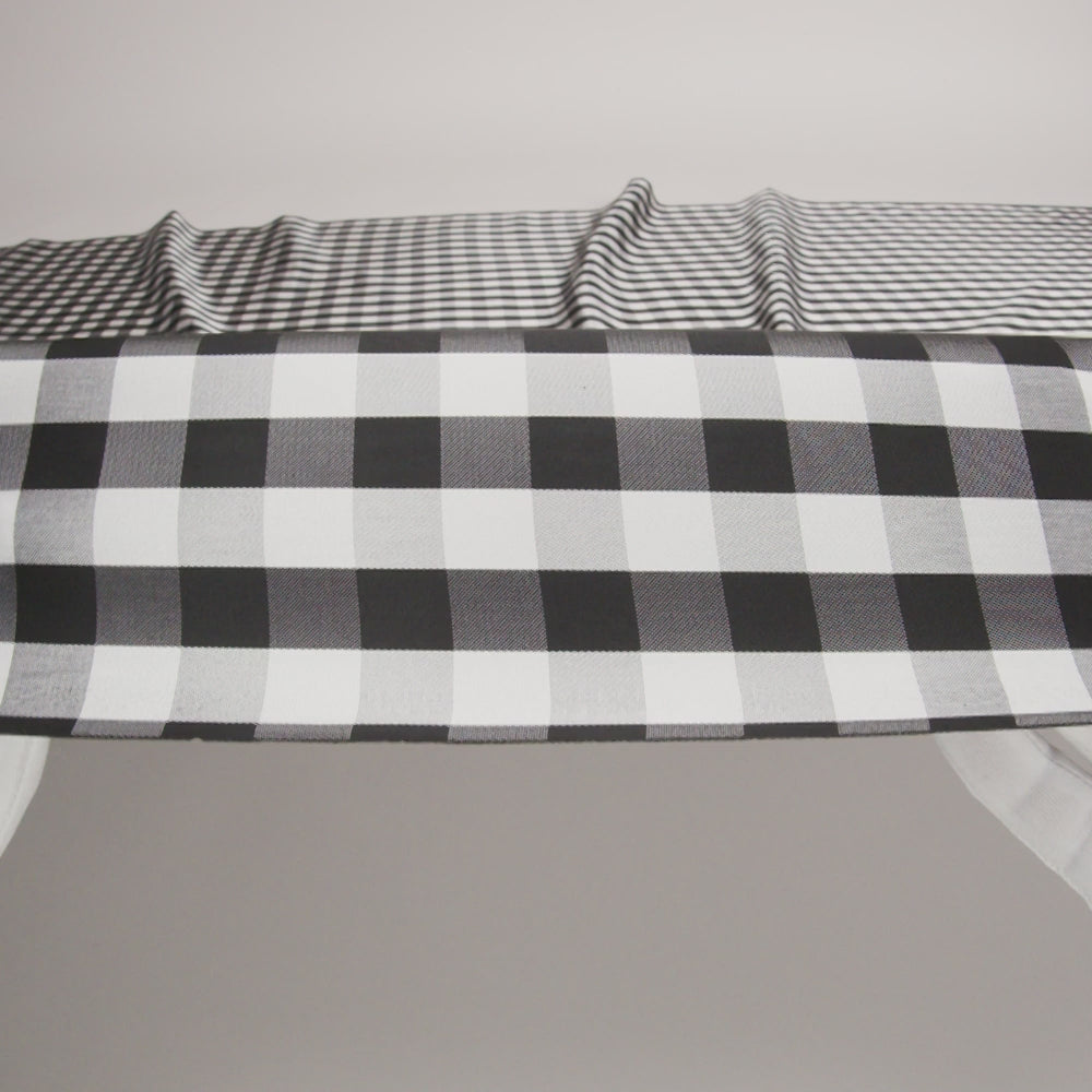 Black and Brilliant White White Gingham Acetate Twill Lining