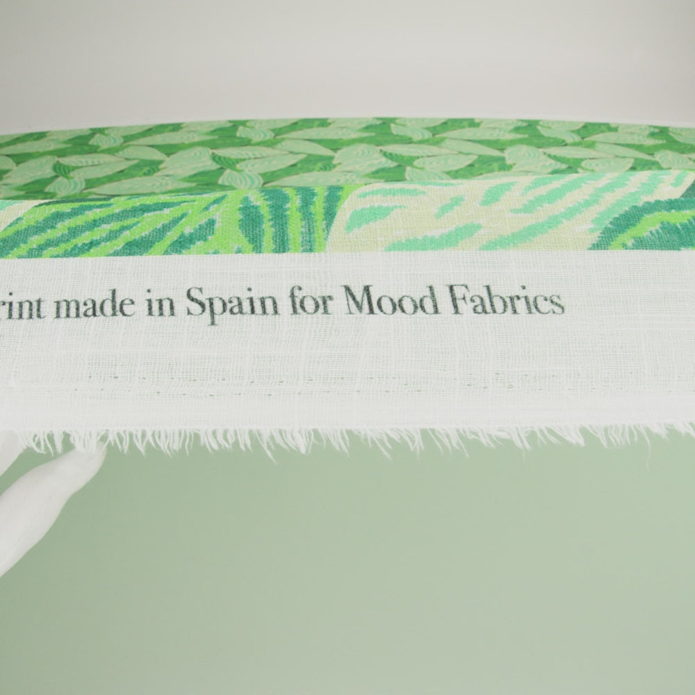 Slubbed Gauzy Cotton Woven Print - Green Simple Leaves - Mood Exclusive Leaf Linger - Image 6 of 6