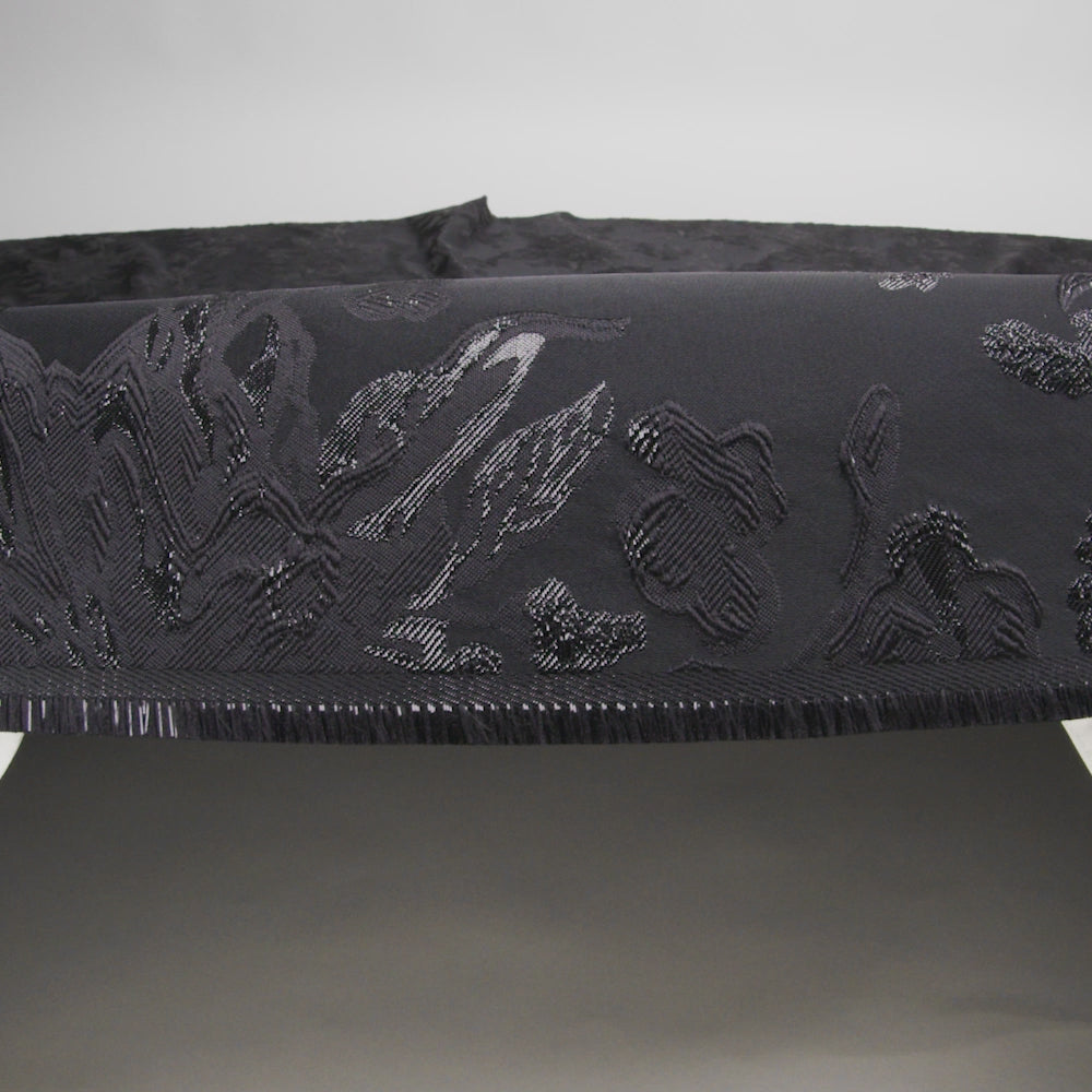 Black on Black Metallic Floral Brocade - Image 5 of 5