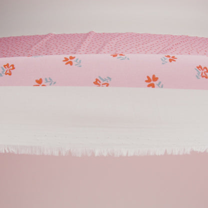 Cotton Voile Print - Pink and White Floral Ditsy - Mood Exclusive Sudden Sweetness
