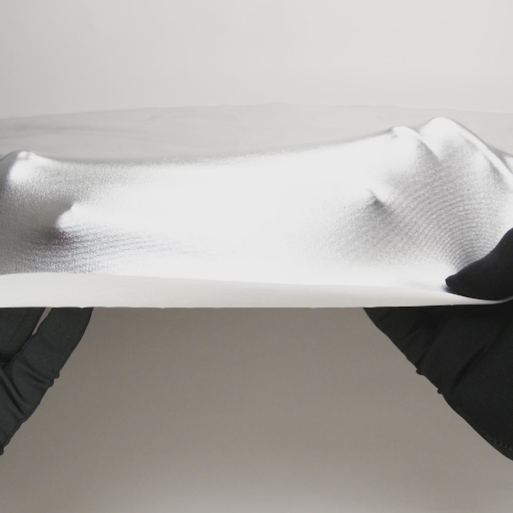 All-Over Foil Faux Leather Spandex - Silver - Curitiba Collection - Image 5 of 6