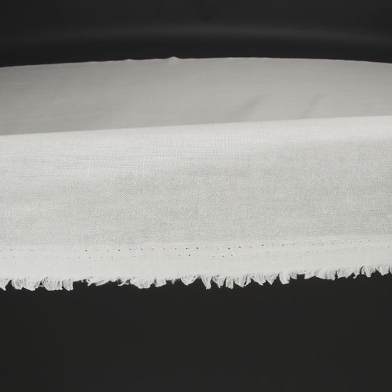 Medium Weight Linen Woven with Metallic Foiling - Ivory and Silver - Bianca Collection