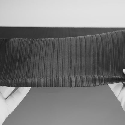 Italian Black Pleated Polyester Woven
