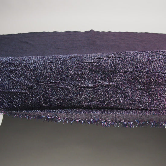 Astrolabe Metallic Navy and Purple Crinkled Luxury Brocade with Black Backing