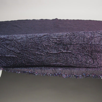 Astrolabe Metallic Navy and Purple Crinkled Luxury Brocade with Black Backing
