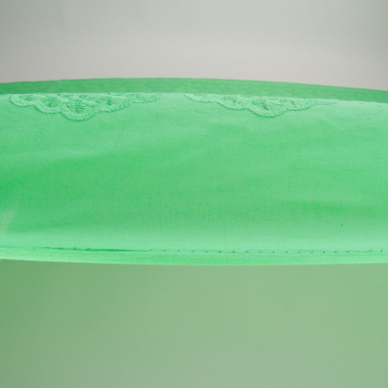 Embroidered Eyelet Cotton Voile - Ming Green Flowers on Branches - Naomi Collection