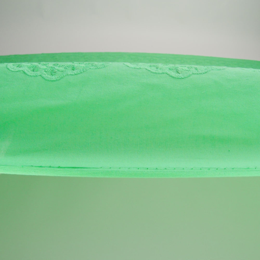 Embroidered Eyelet Cotton Voile - Ming Green Flowers on Branches - Naomi Collection