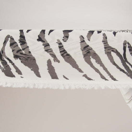 Viscose Georgette Print - Black and White Zebra Stripes - Designer Deadstock - Image 6 of 6