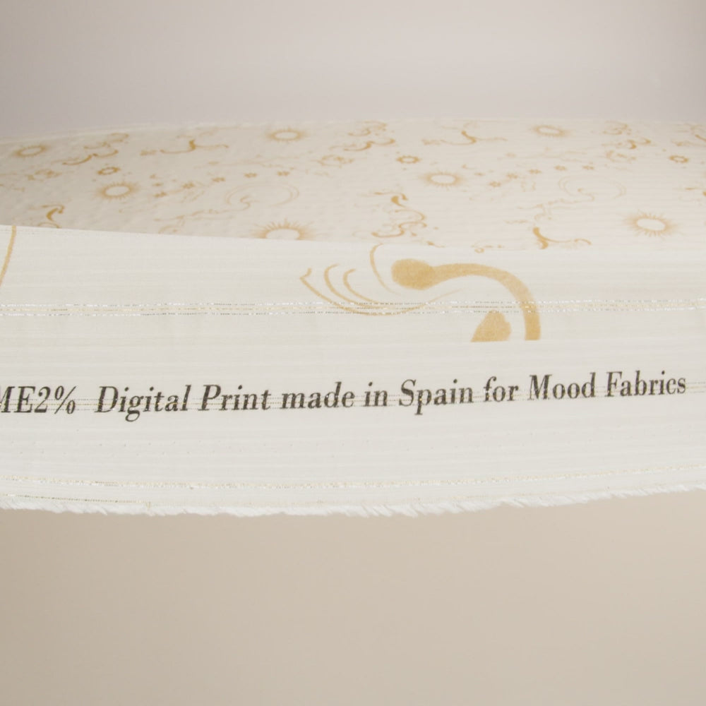 Mood Exclusive Cream Endless Diamond Sky Metallic Pinstriped Viscose Dobby - Image 6 of 6