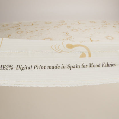 Mood Exclusive Cream Endless Diamond Sky Metallic Pinstriped Viscose Dobby