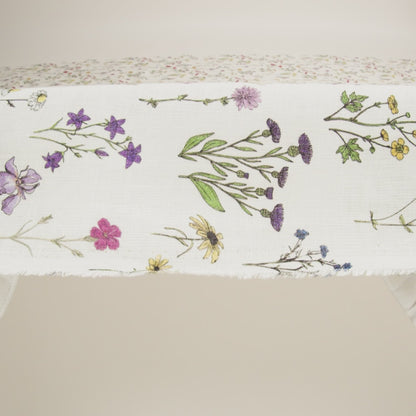 Multicolor Wildflower Doodles Medium Weight Linen Woven