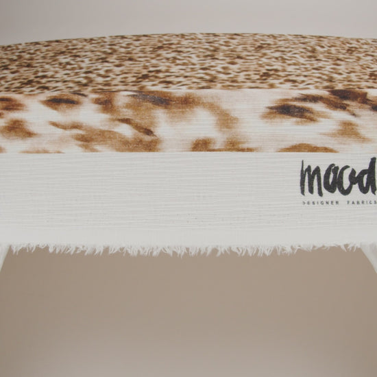 Slubbed Gauzy Cotton Woven - Cream, Brown and Black Abstracted Animal Spots - Mood Exclusive Safari Samba Print