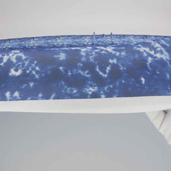 Stretch Econyl Nylon Jersey Print by The Reformation - Deep Sea Blue Tie Dye - Deadstock - Image 6 of 6