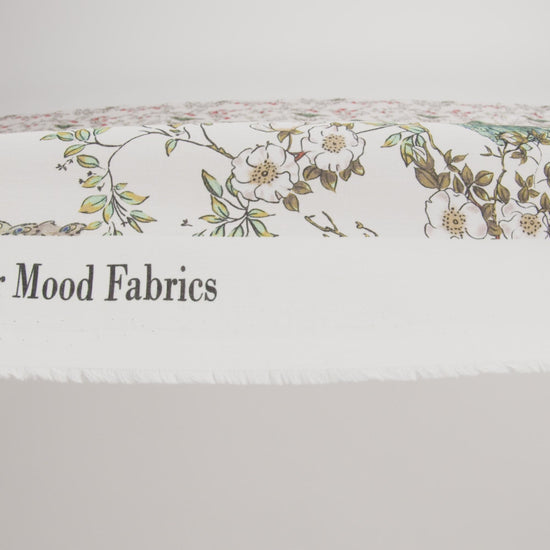 Cotton Voile - White Floral - Dignity of Enlightenment Print - Mood Exclusive Key Largo Collection