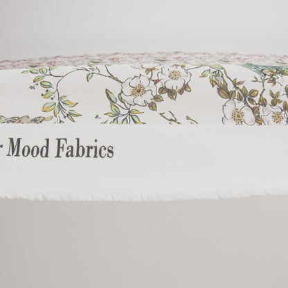 Cotton Voile - White Floral - Dignity of Enlightenment Print - Mood Exclusive Key Largo Collection