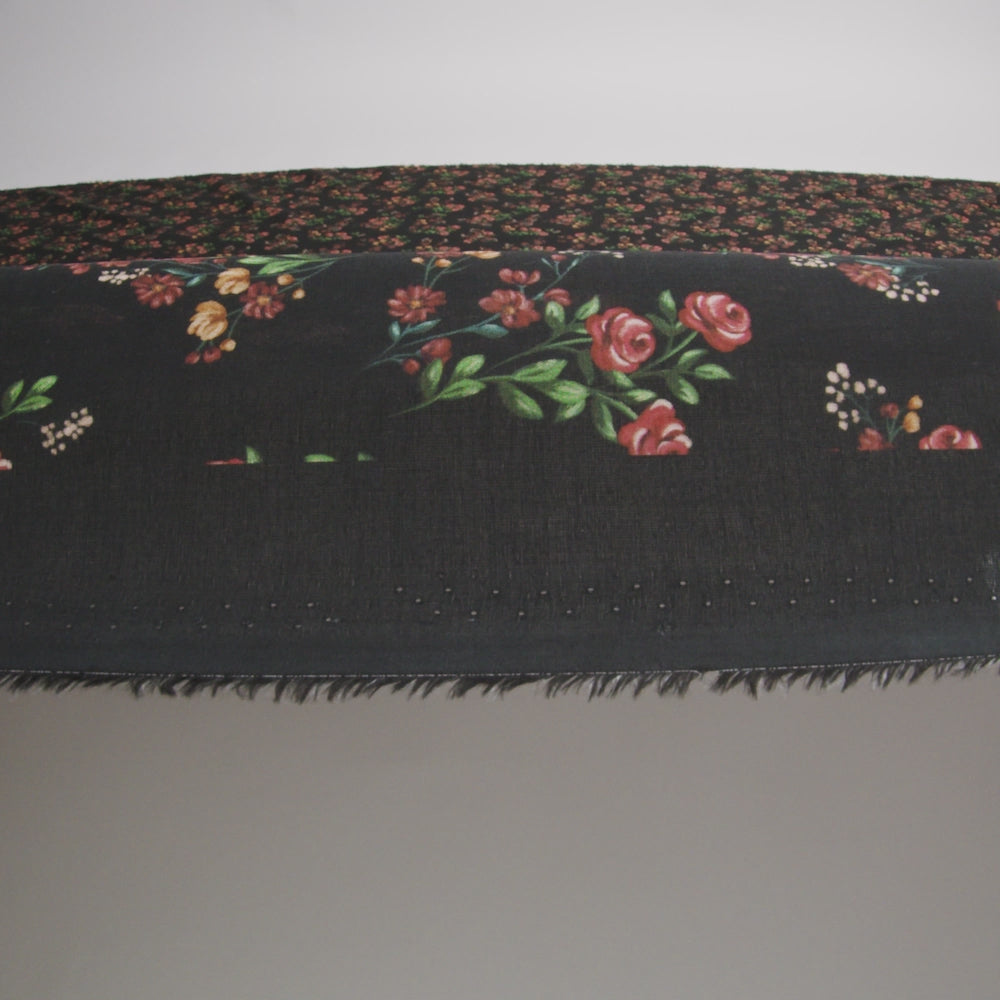 Cotton Voile - Black and Pink Floral - Mason Jar Bouquet Print - Mood Exclusive Rockland Collection - Image 6 of 7