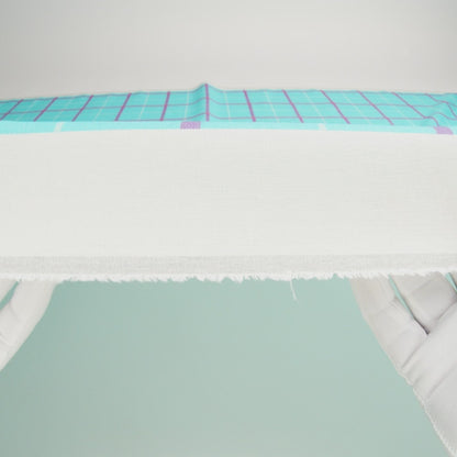 Linen and Rayon Woven Print - Turquoise and Purple Plaid - Mood Exclusive Guest List