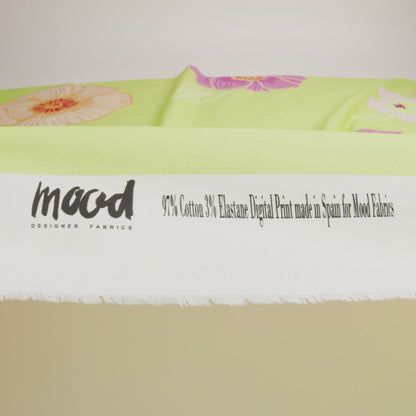 Mood Exclusive Key Lime Sky Stretch Brushed Cotton Twill