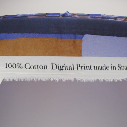 Cotton Voile Panel - Purple and Brown Painterly Geometric - Around the Block Print - Mood Exclusive Wisteria Collection