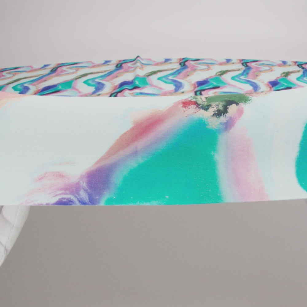 Compression Swimwear Tricot, UV Protective with Aloe Vera Microcapsules - Pale Blue and Rainbow Marbled - Caye Collection