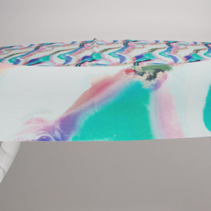 Compression Swimwear Tricot, UV Protective with Aloe Vera Microcapsules - Pale Blue and Rainbow Marbled - Caye Collection