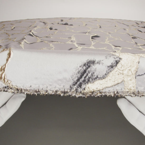 Metallic Gold, London Fog and Black Satin-Faced Abstract Luxury Brocade