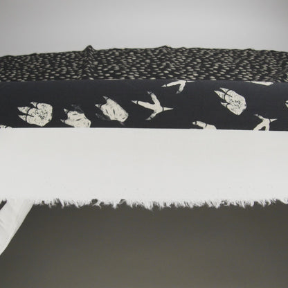 Stretch Cotton Poplin Print - Black Dinosaur Footprints - Mood Exclusive Jurassic Jubilee