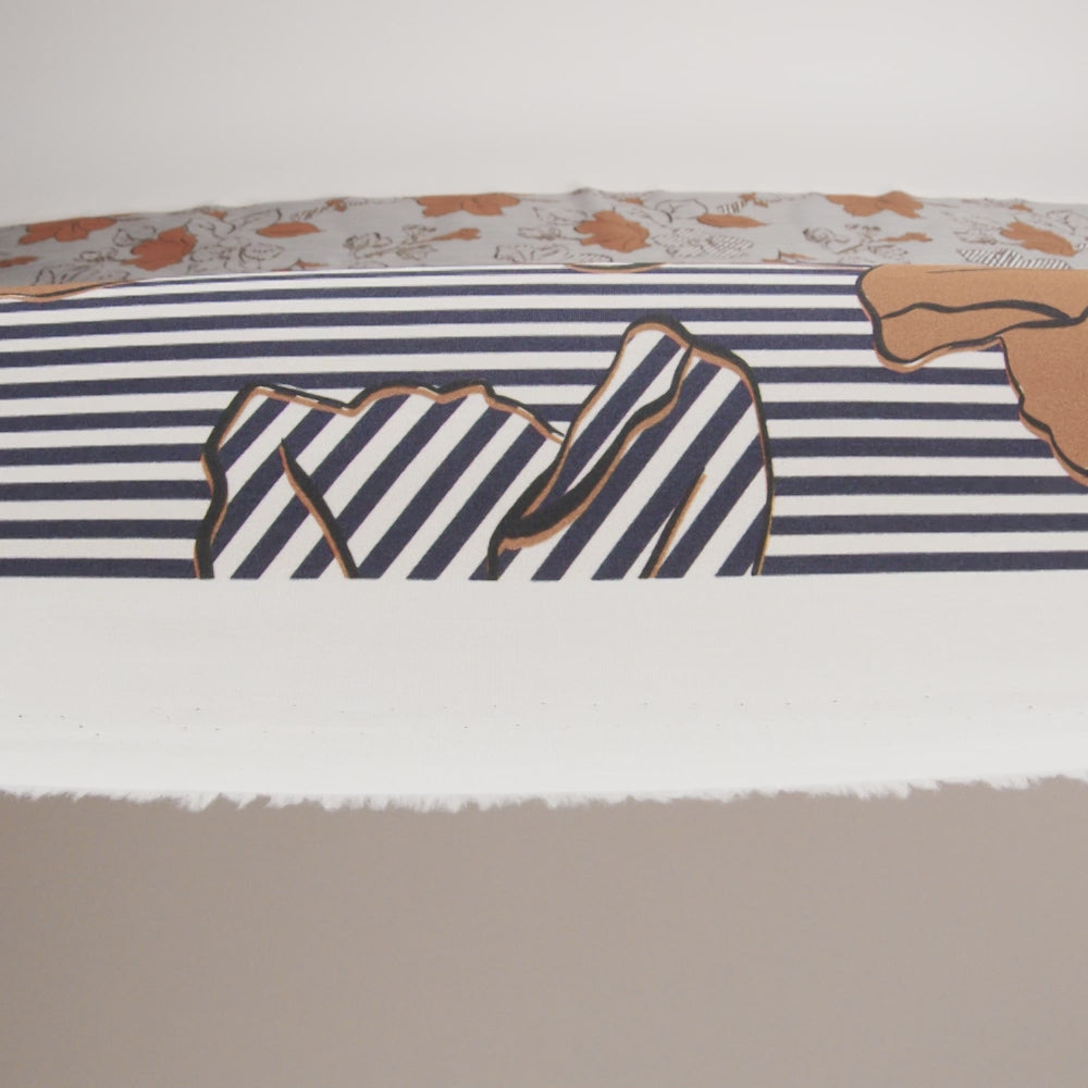 Cotton Poplin - Burnt Orange Striped Floral - Flores de Alegría Print - Mood Exclusive Avenable Collection - Image 5 of 5