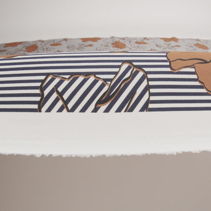 Cotton Poplin - Burnt Orange Striped Floral - Flores de Alegría Print - Mood Exclusive Avenable Collection