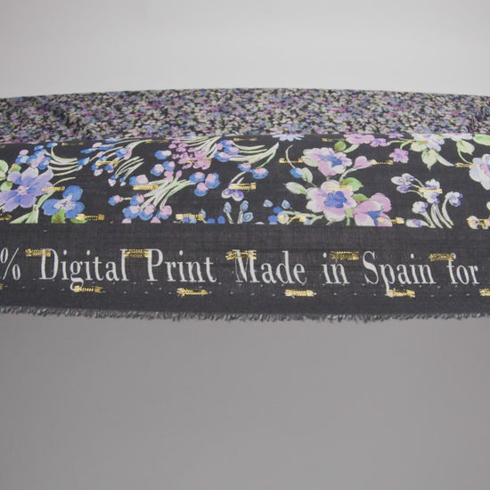 Cotton Voile Print with Metallic Dots - Black Floral - Mood Exclusive Celestial Serendipity