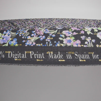 Cotton Voile Print with Metallic Dots - Black Floral - Mood Exclusive Celestial Serendipity