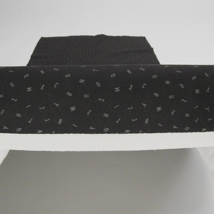 Printed Quilting Cotton by Ghazal Razavi for FIGO Studio - Black and Gray Jumbled Letters - Dusk Collection