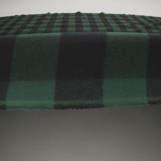 Buffalo Check Cotton Flannel - Black and Green - Seco Collection