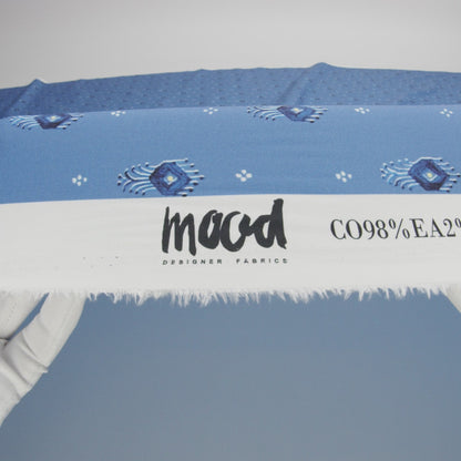 Mood Exclusive Dusty Blue Evil Eye Stretch Cotton Poplin
