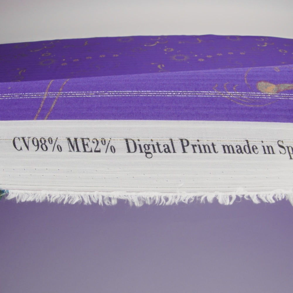 Mood Exclusive Purple Endless Diamond Sky Metallic Pinstriped Viscose Dobby - Image 6 of 6