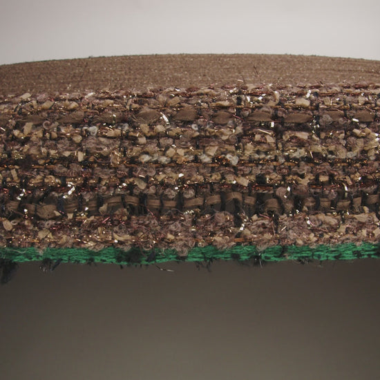Metallic Polyester and Wool Tweed - Brown and Gold