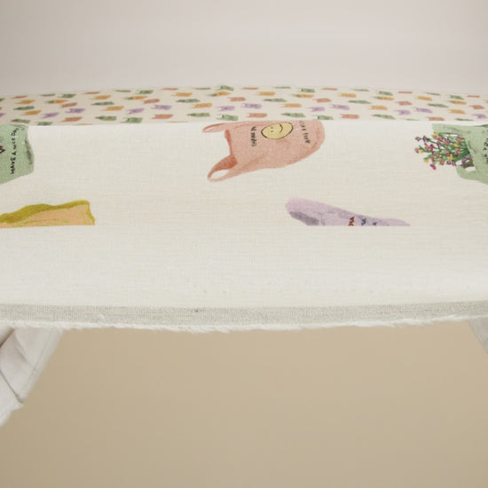 Linen and Rayon Woven - Purple, Yellow and Green Shopping Bags - Come Again Soon Print - Mood Exclusive Wisteria Collection