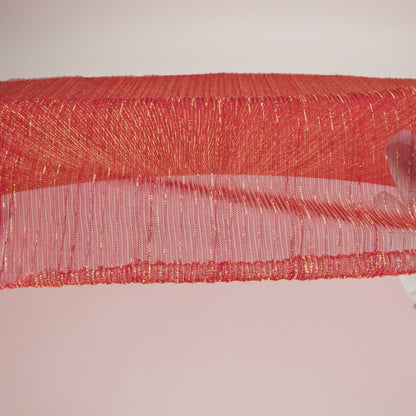 Metallic Stretch Plisse - Tomato and Gold - Natalia Collection