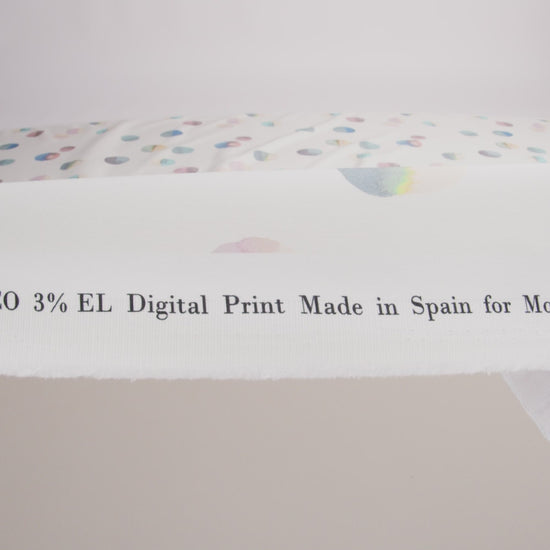 Stretch Cotton Sateen - Off-White Painterly Polka Dots - Bubblegum Pop Print - Mood Exclusive Avenable Collection - Image 5 of 5